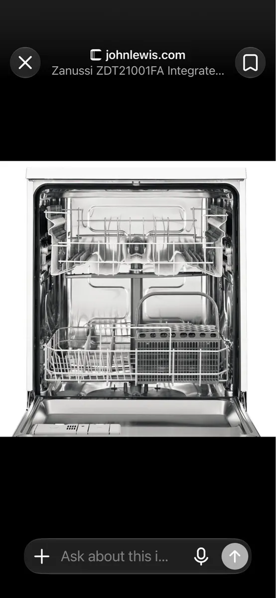 Dishwasher Zanussi Integrated