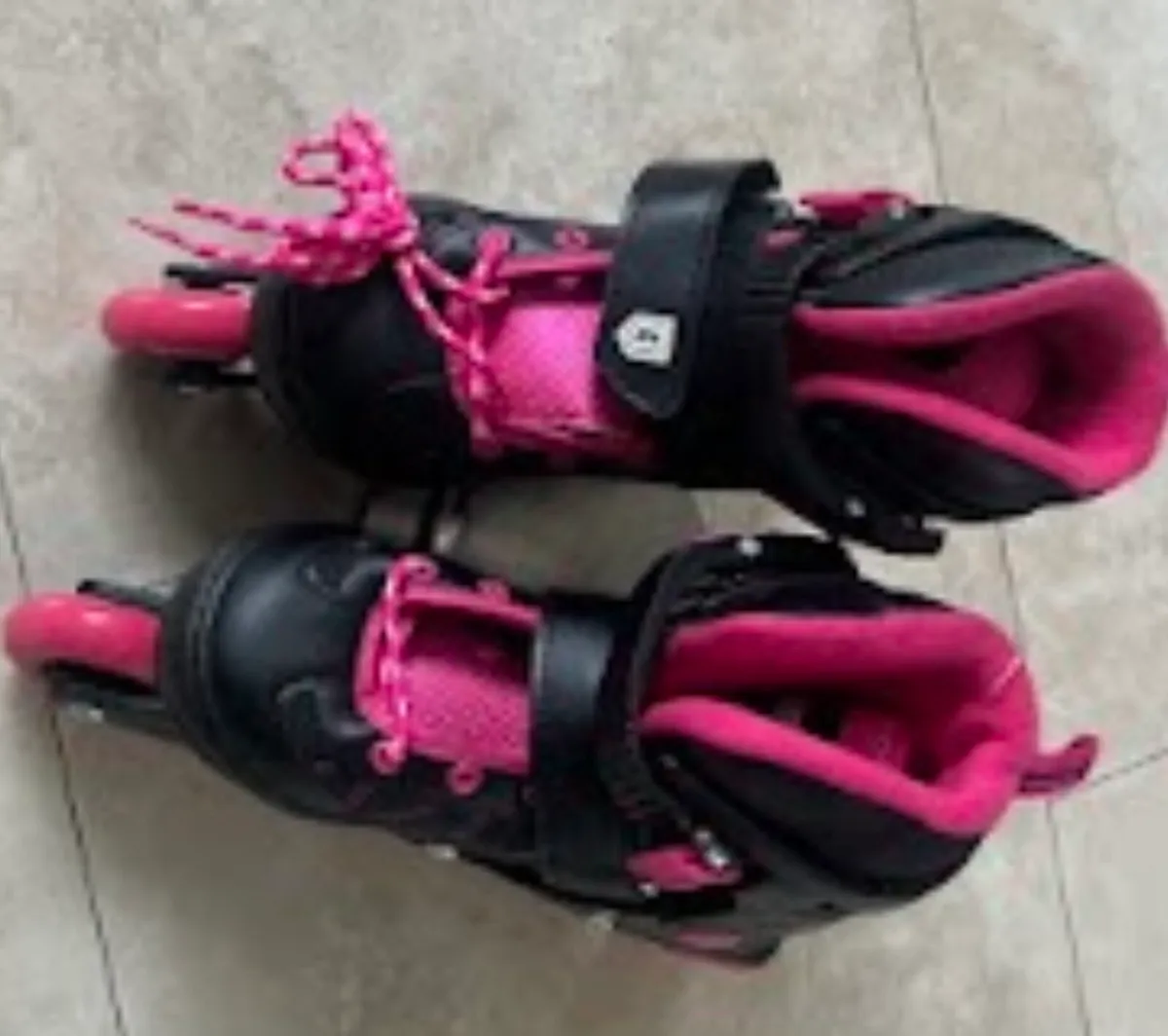 Adjustable Inline Skates in Black and Pink - Image 3