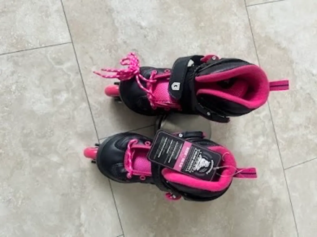 Adjustable Inline Skates in Black and Pink - Image 1