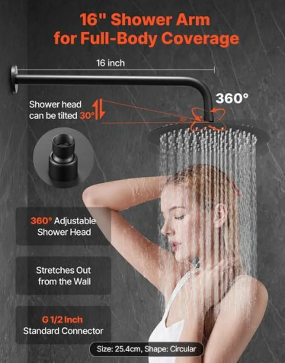 Shower Faucet Set, Rainfall Bathroom Shower System - Image 2