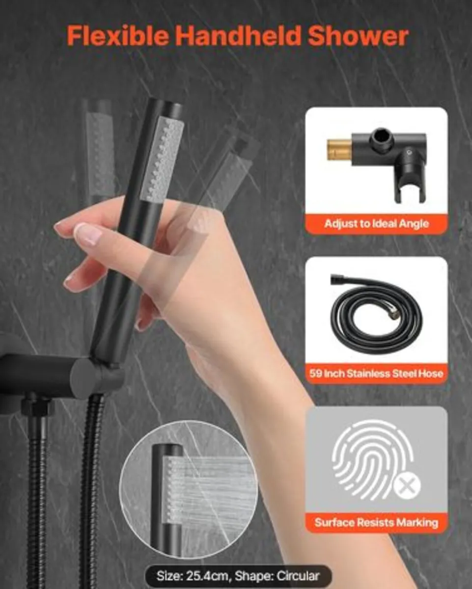 Shower Faucet Set, Rainfall Bathroom Shower System - Image 3