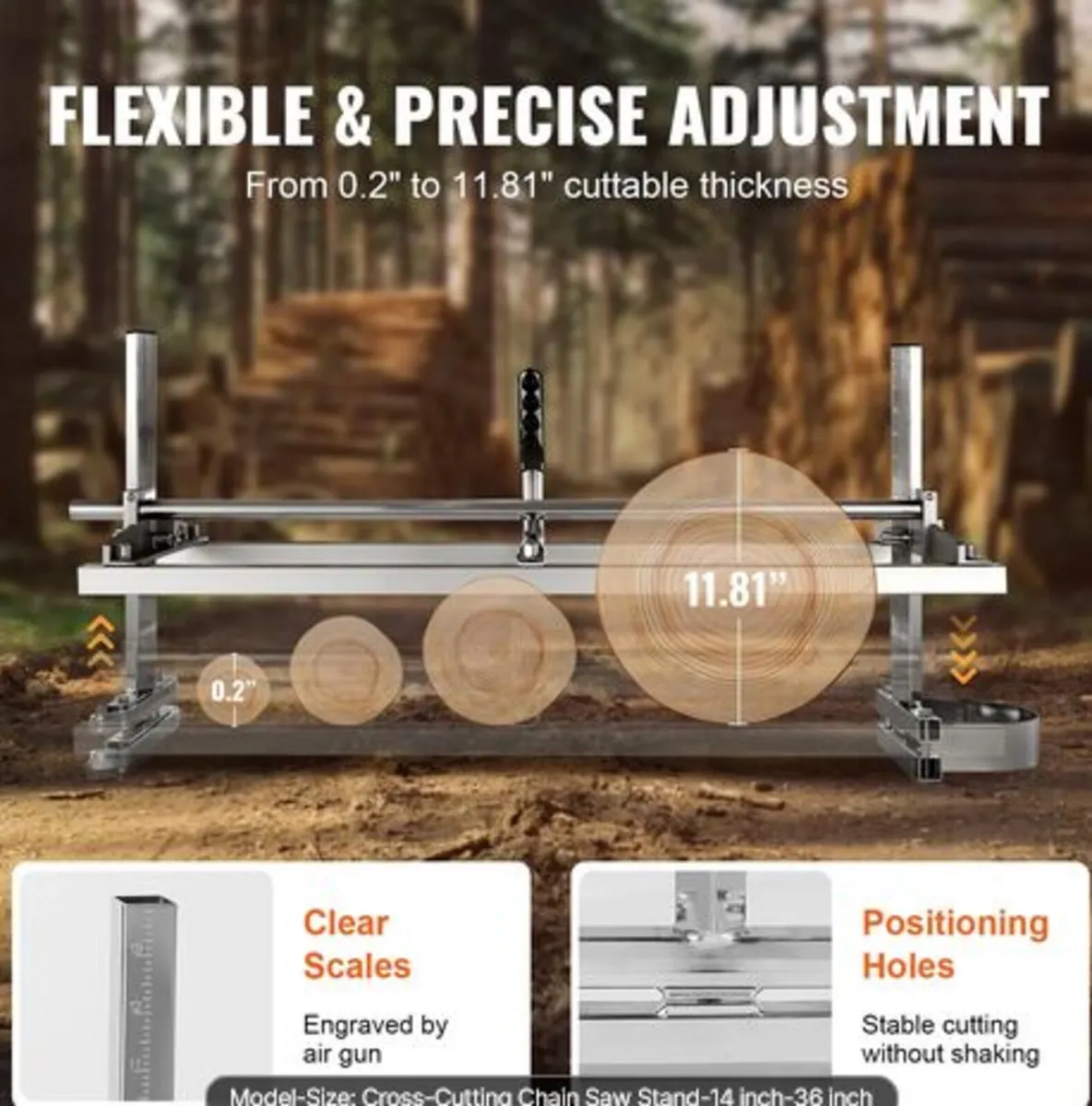 Portable Sawmill 35.6cm-91.4cm Guide Bar Galvanize - Image 2