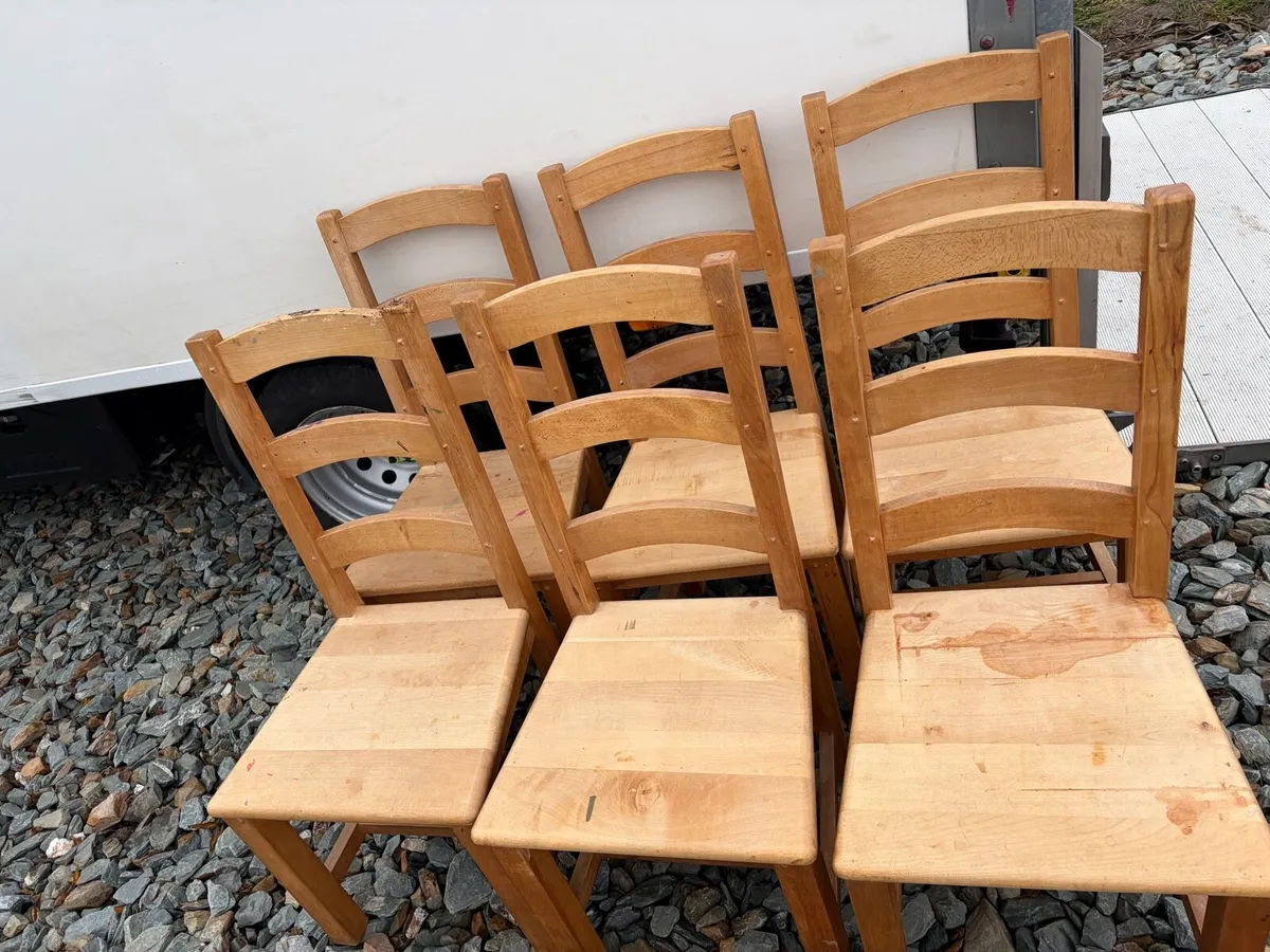 6 x oak kitchen chairs - Image 4