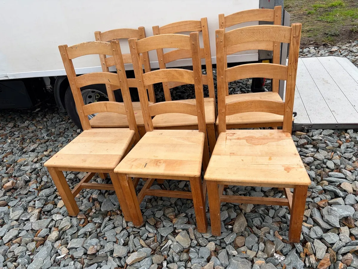 6 x oak kitchen chairs - Image 1