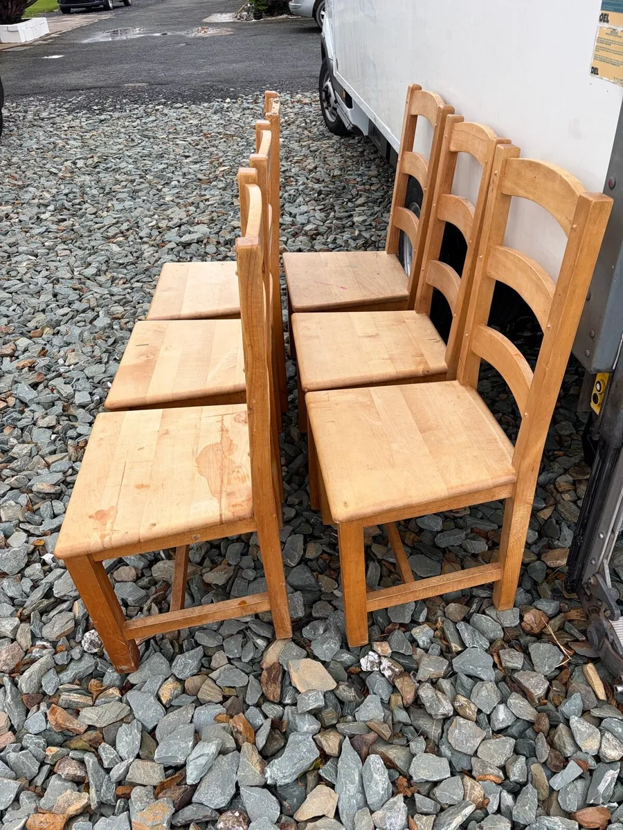 6 x oak kitchen chairs - Image 2