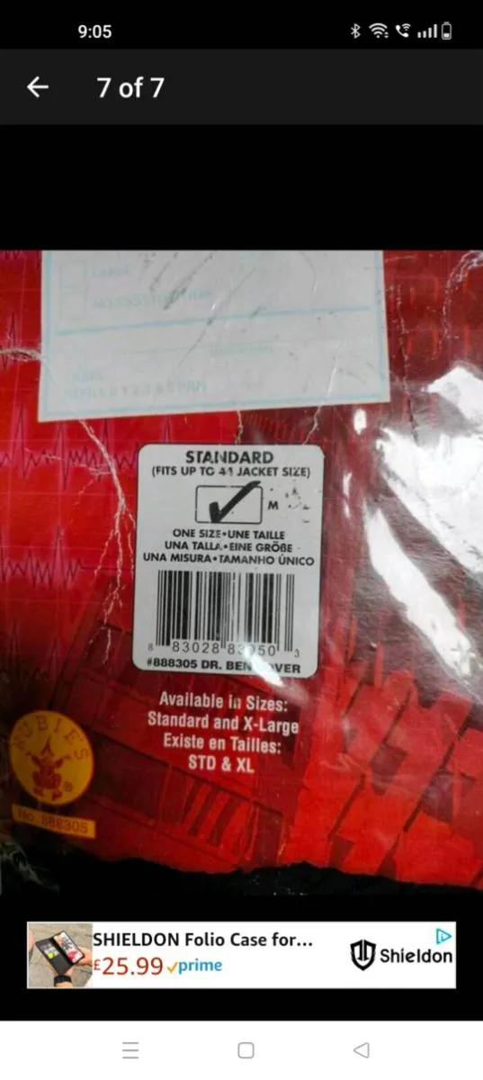 Dr Ben adult costume size medium new in packaging - Image 4