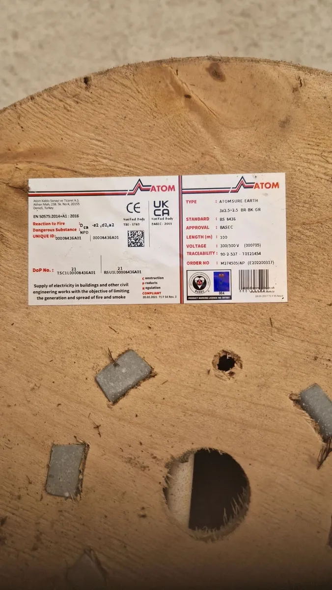 100m 2.5 electric cable  plus 1.5 and earth - Image 3