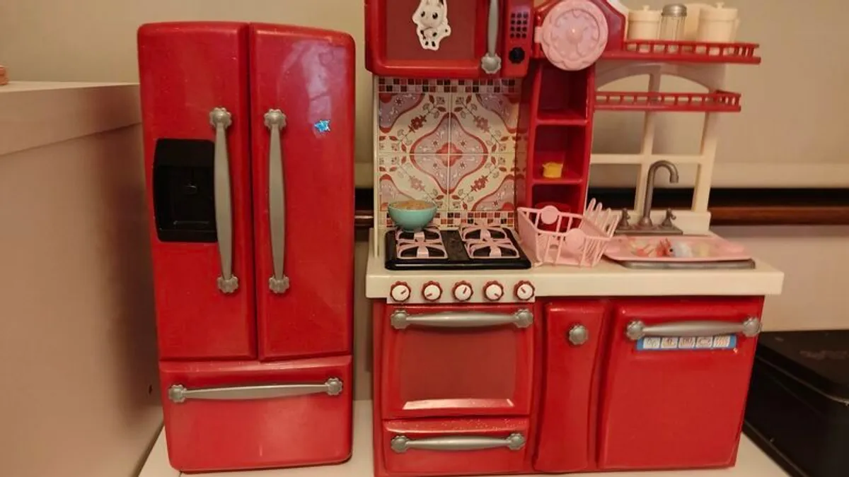 Our Generation Kitchen and fridge - Red - Image 1