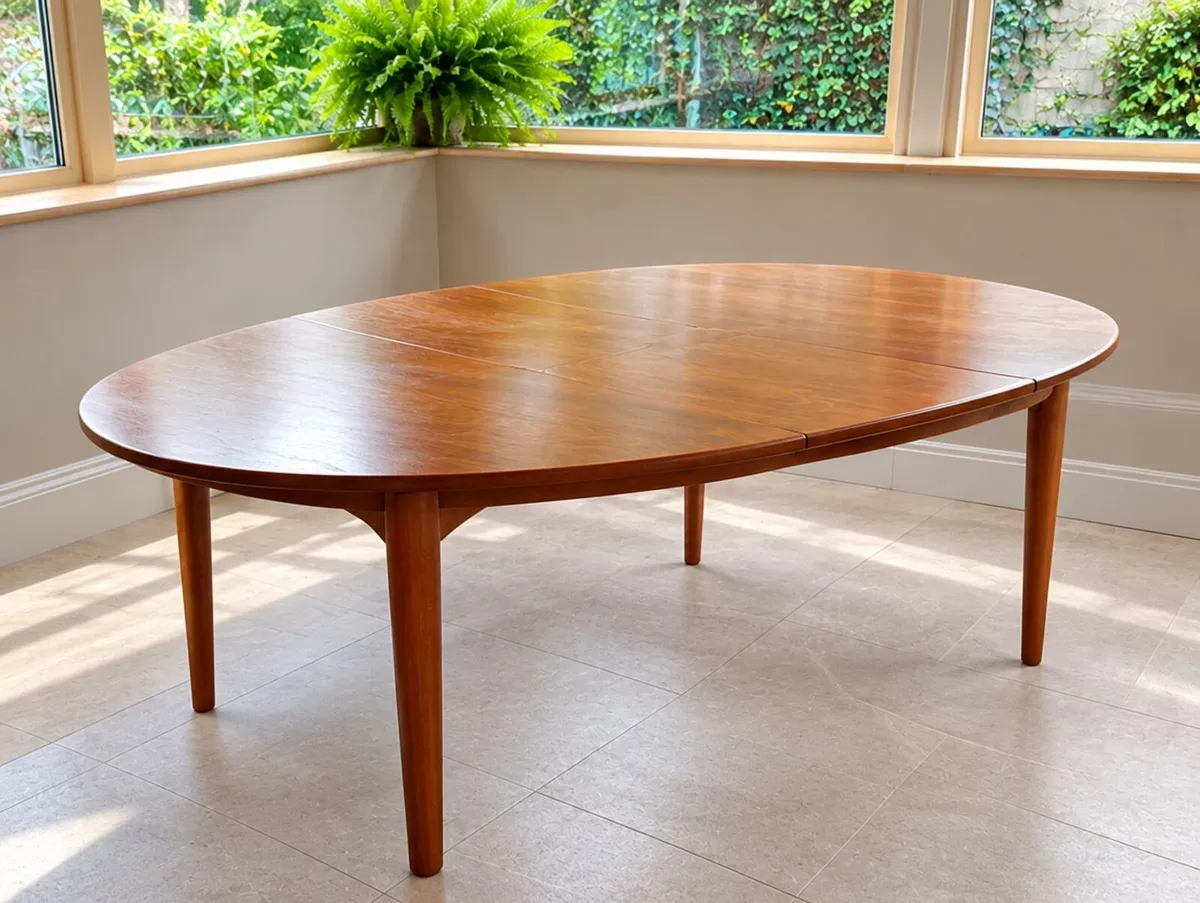 Mid-Century Oval Dining Table - Image 1