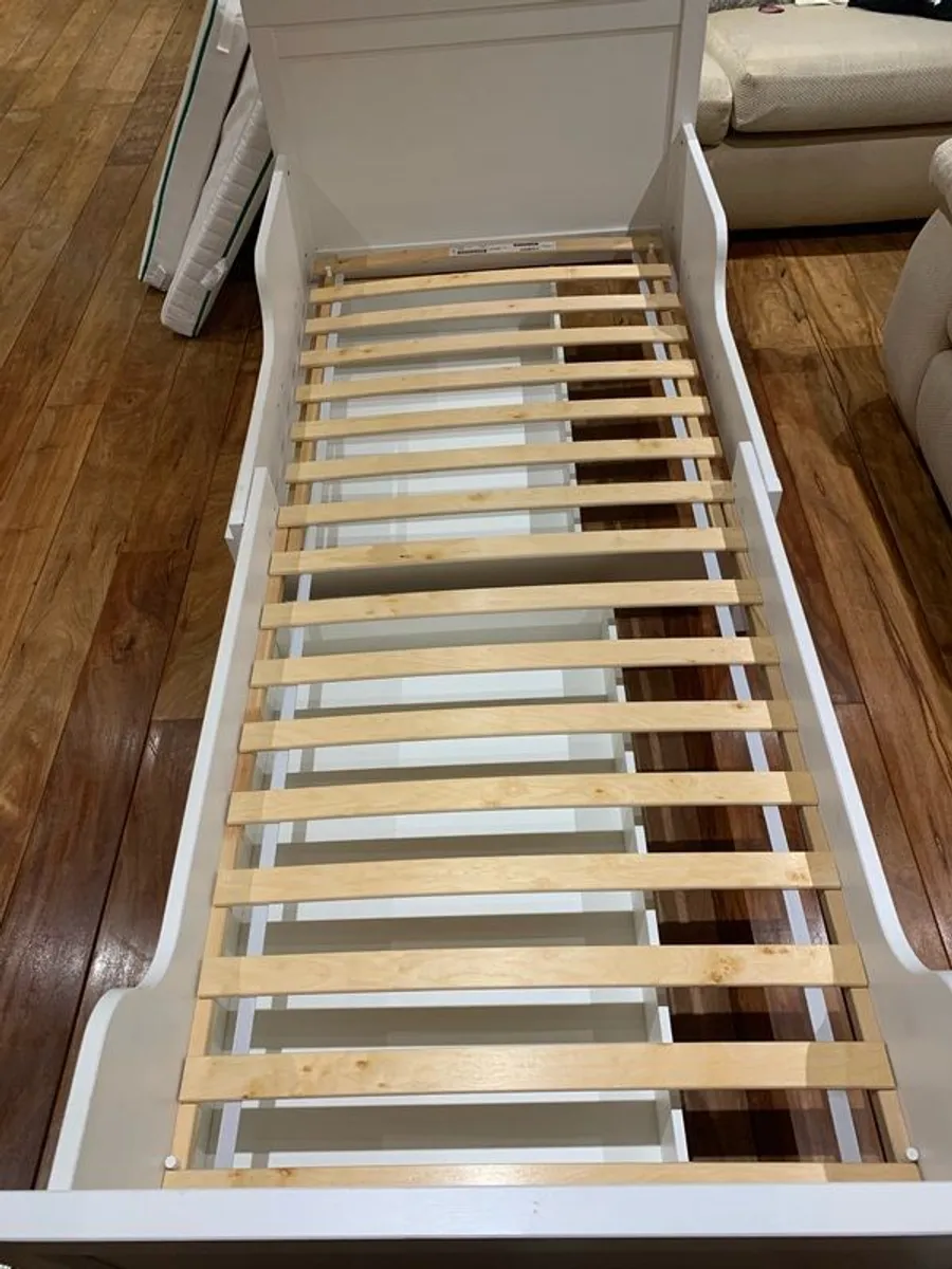 IKEA SUNDVIK Ext bed frame with slatted bed base, white, 80x200 cm - Image 4