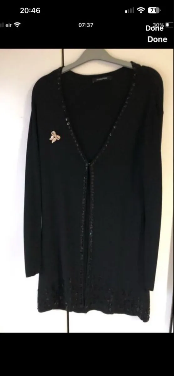 Ladies long cardigan & broach size 12 €8 - Image 2