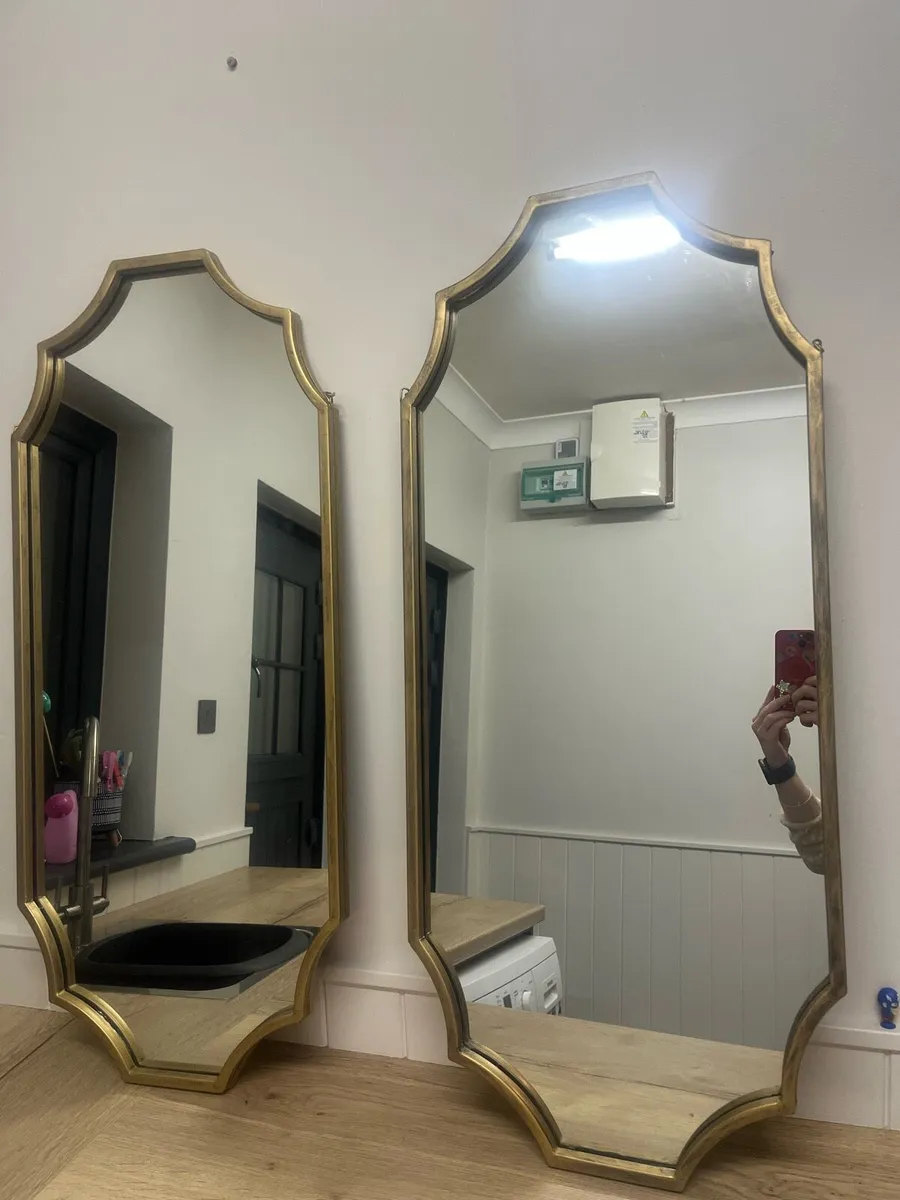 Antique brass mirrors - Image 3