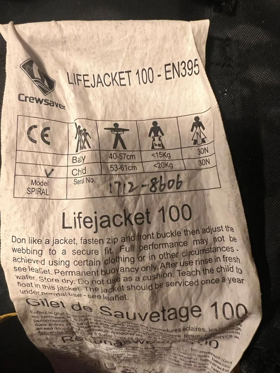 Crewsaver child life jacket <20kg - Image 4