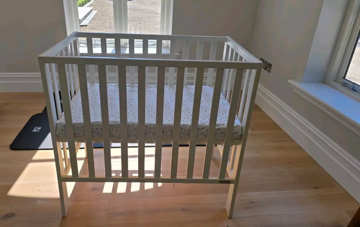 Mamas and Papas White Wooden Baby Cot - Image 1
