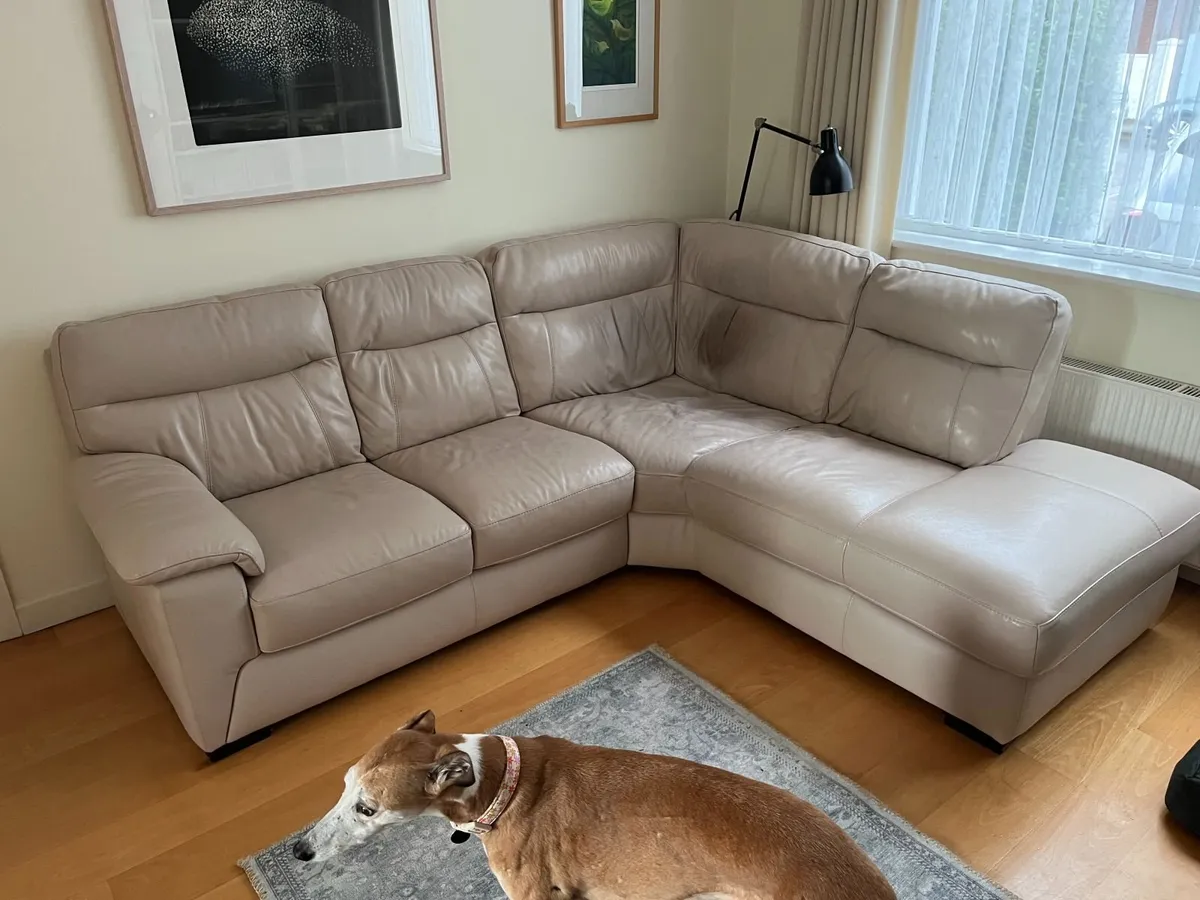 Leather Corner Sofa - Image 1