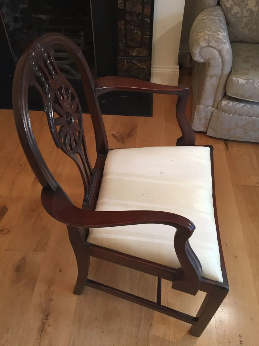 6 antique dining chairs and 2 carvers - Image 4