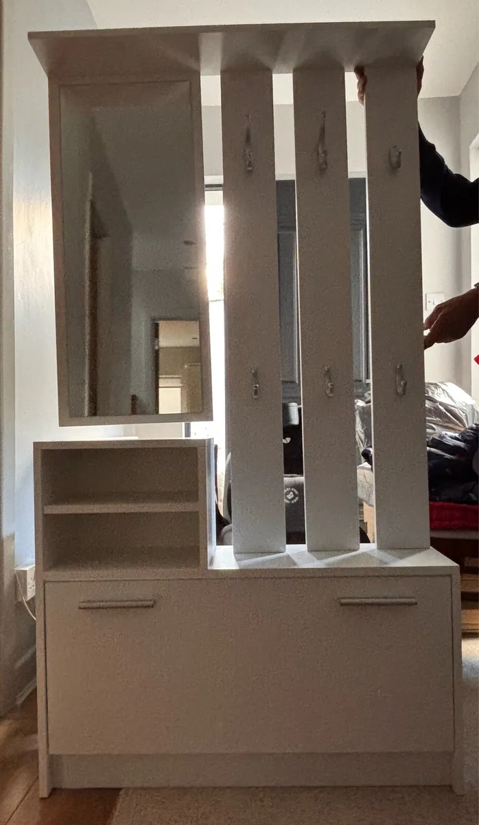 Hallway Furniture Set with Mirror and Shoe Storage - Image 1