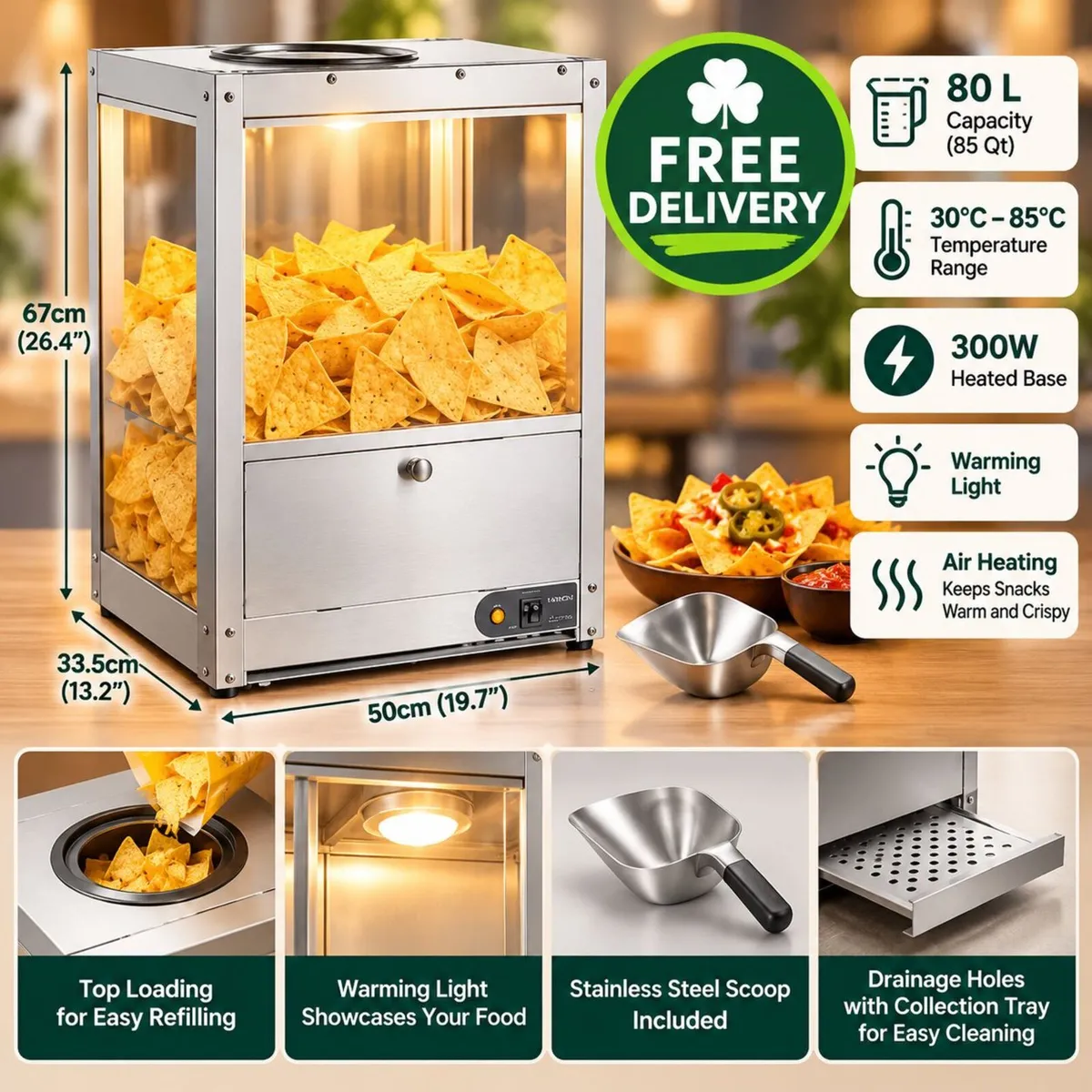Commercial Nacho Chip Warmer 80L Stainless Steel H - Image 3