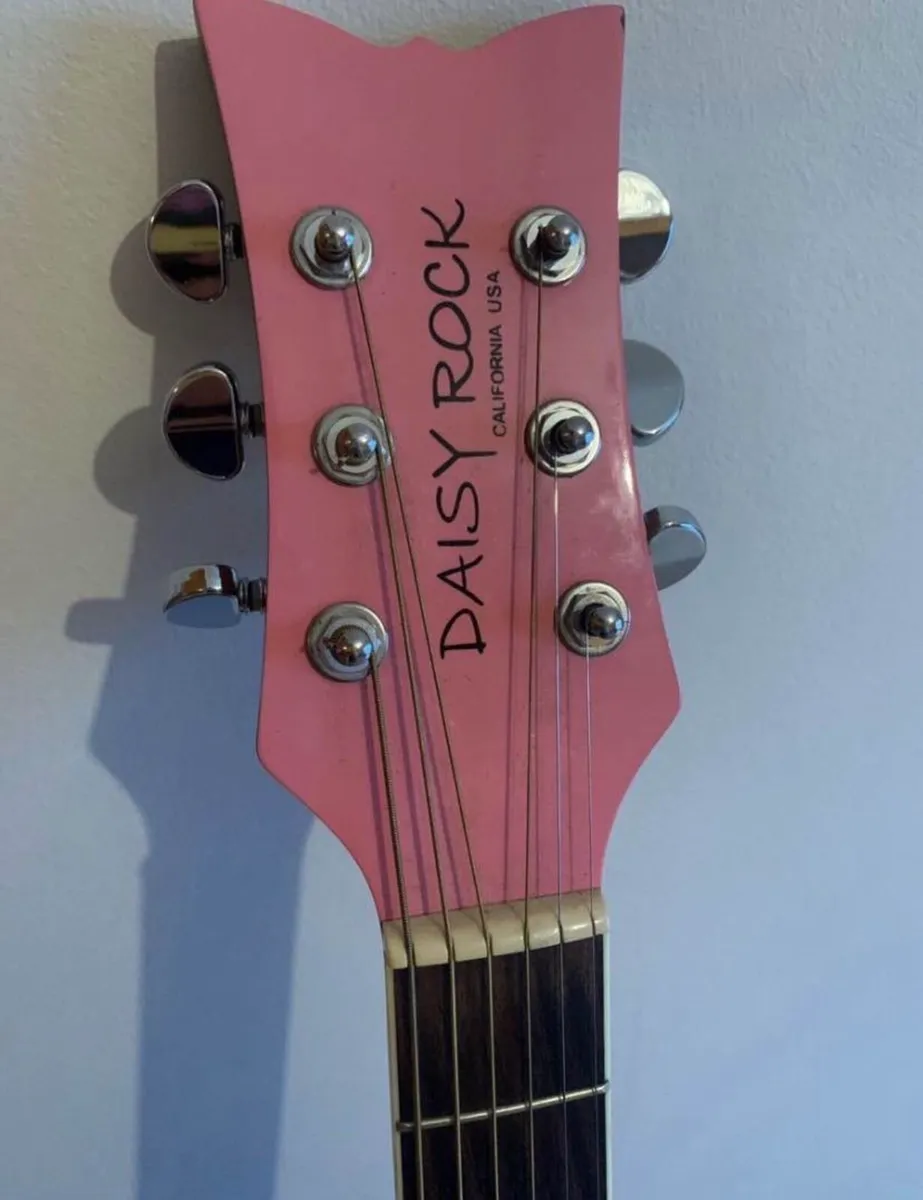 Pink Guitar, 6 String Acoustic - Image 3