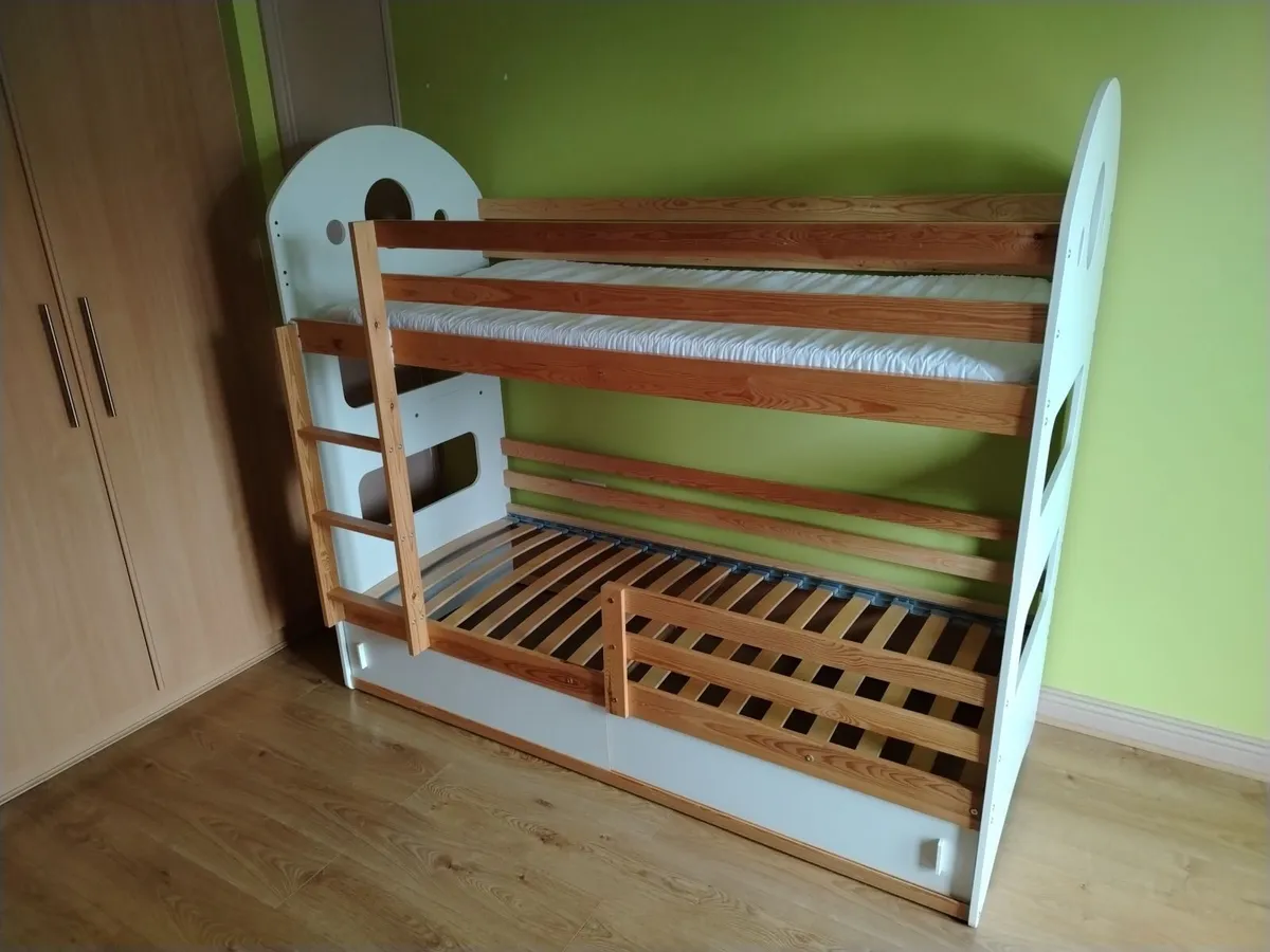 Bunk Bed 190x80cm (Pine / White) with Mattresses - Image 4