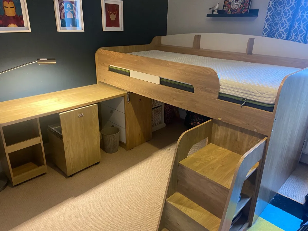 Midi Bed with matching desk, chair and Mattress - Image 1