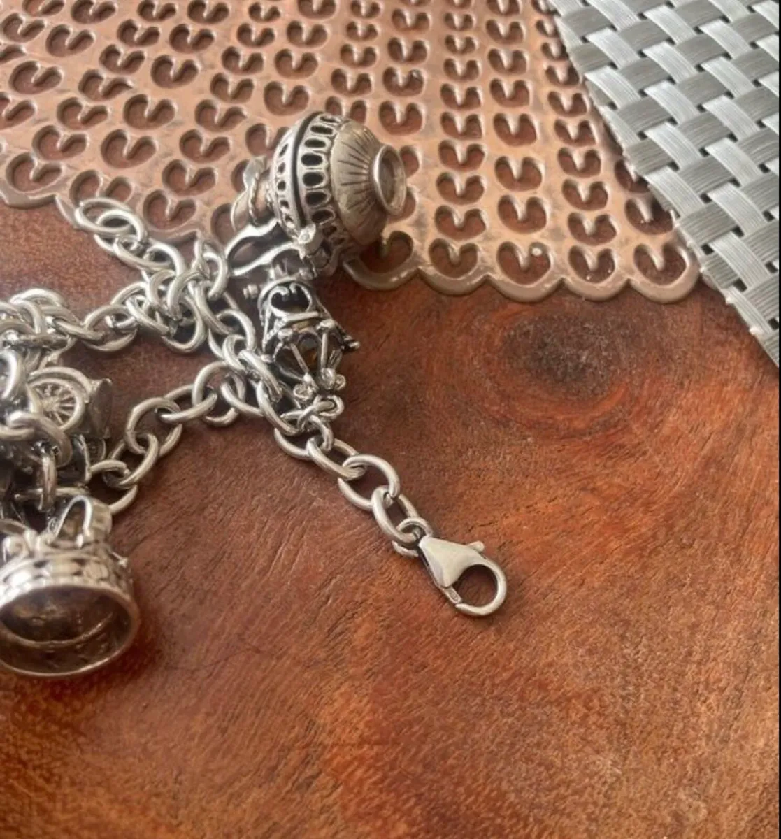Vintage sterling silver charm bracelet - Image 3