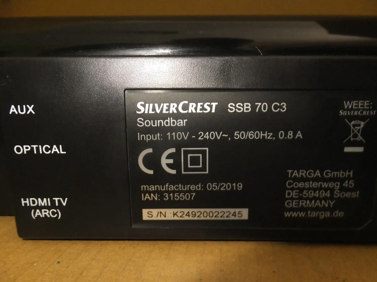 SilverCrest sound bar Bluetooth, AUX, USB - Image 2