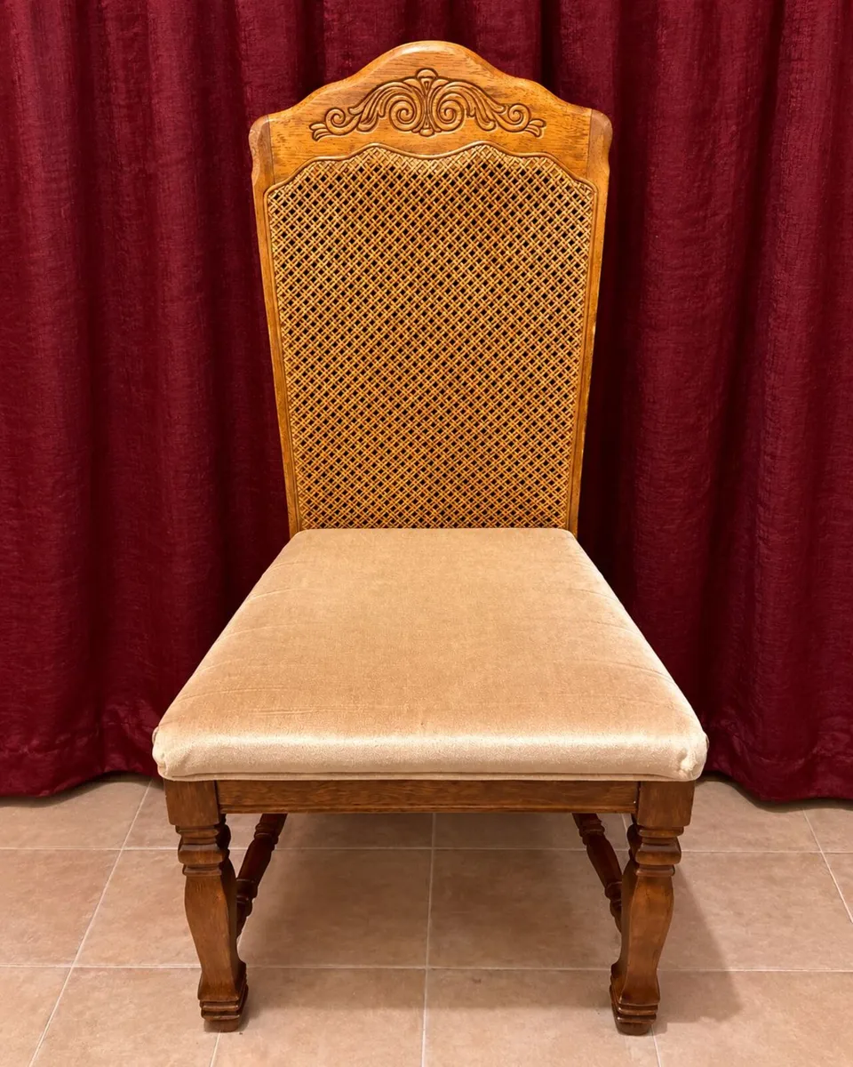 Set of 6 Vintage Dining Chairs – 4 Standard + 2 - Image 2