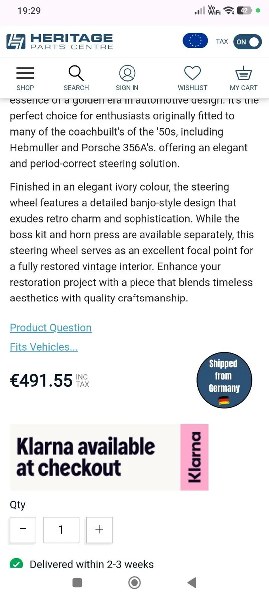 Flat 4 Banjo steering wheel - Image 4