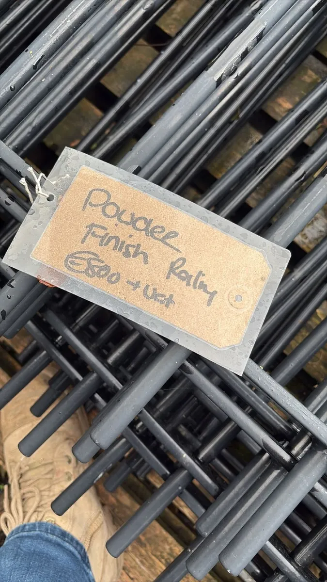 Black Powder Coated Round Bar Railings with Posts - Image 3