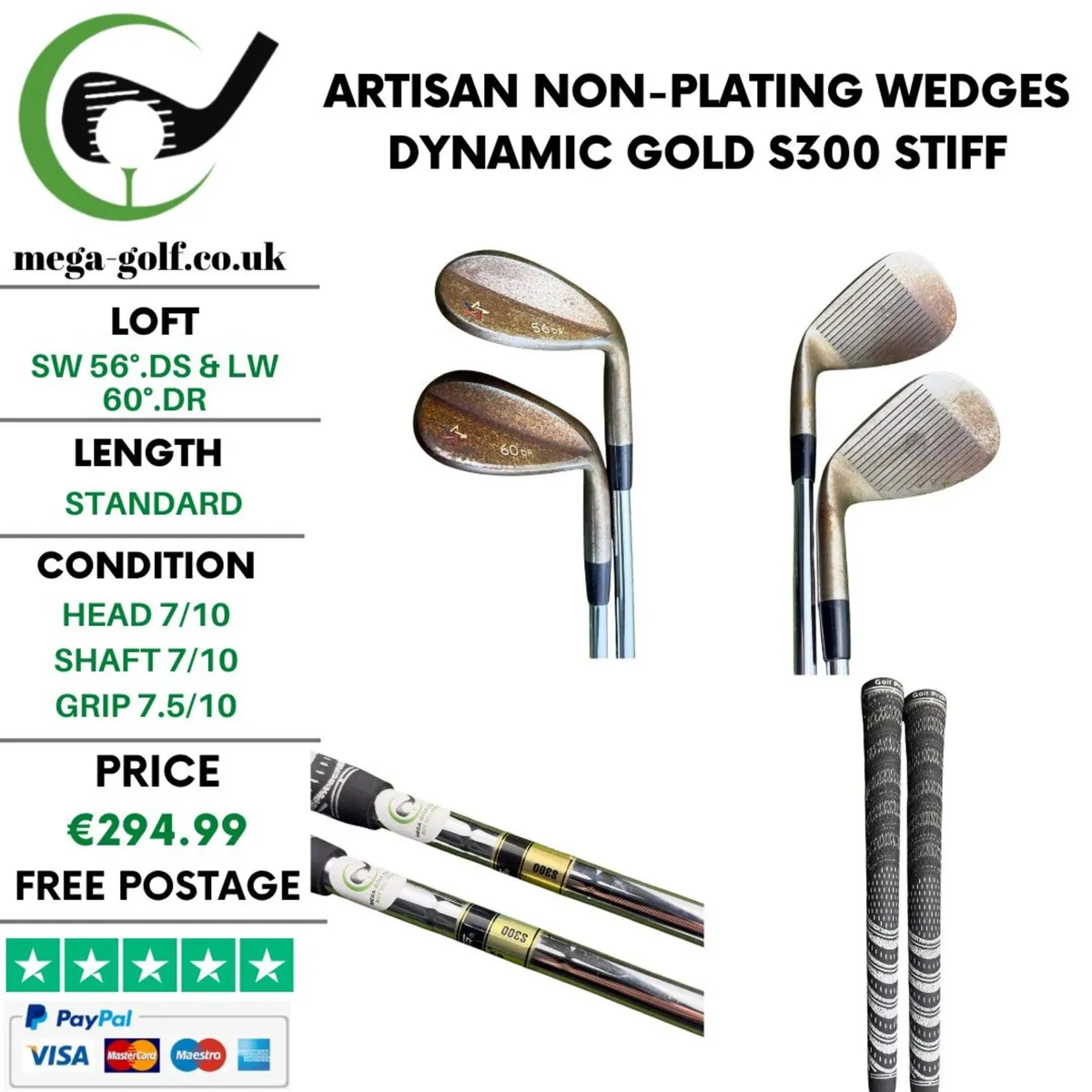 Artisan Non-Plating Wedges Sw 56°.DS & Lw 60°.DR - Image 1