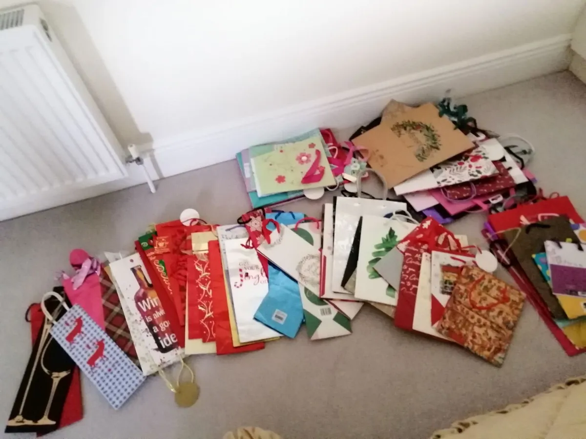 Christmas paper gift bags and wine bottle bags - Image 1