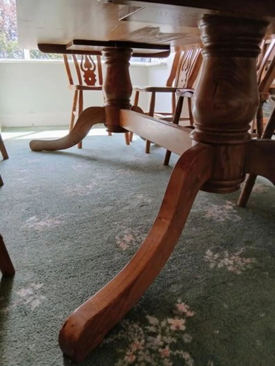 Custom-made Solid Elm Dining Table & 8 Chairs - Image 3