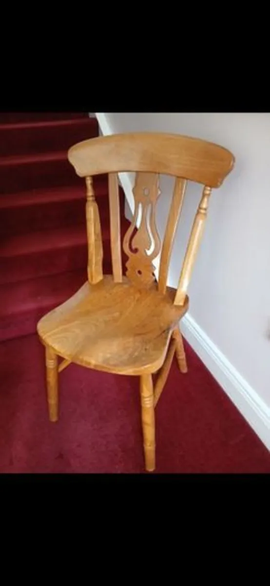 Custom-made Solid Elm Dining Table & 8 Chairs - Image 4