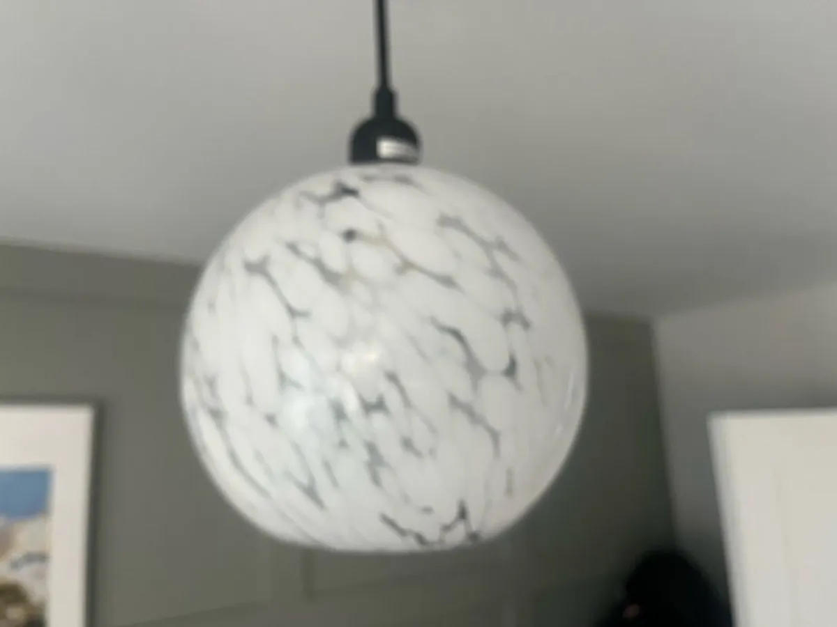 3 Pendant Shades - white glass - Image 1