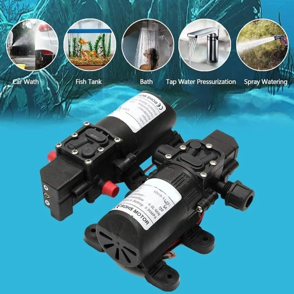 Water Pump 12V High Pressure Self Priming 6L/min - Image 4