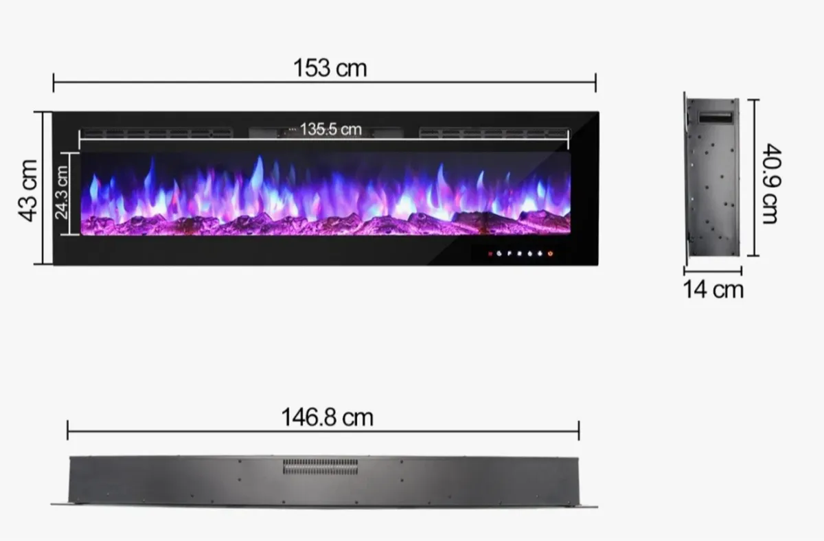 Electric fireplace for media wall - Image 3
