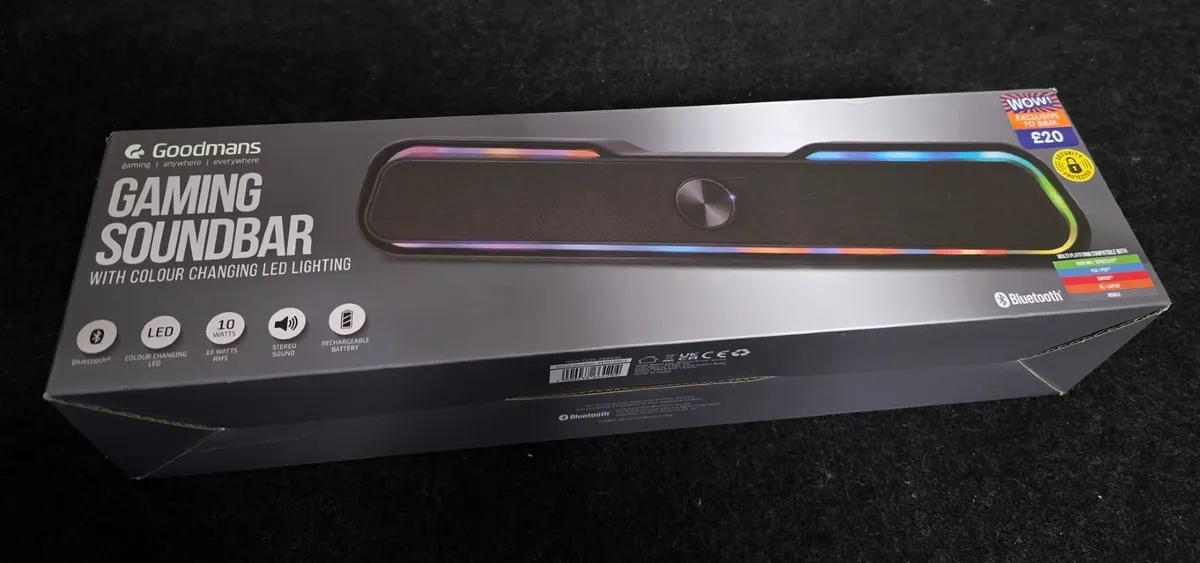 Goodmans Gaming LED 10W Soundbar - Image 1