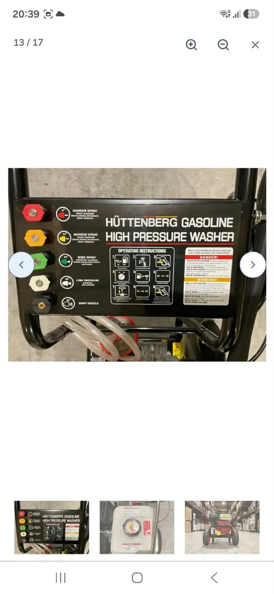 Huttenberg high pressure power washer new - Image 4