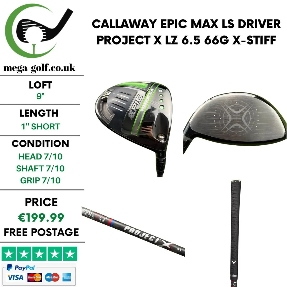 Callaway Epic Max LS Driver / 9° / X-Stiff - Image 1