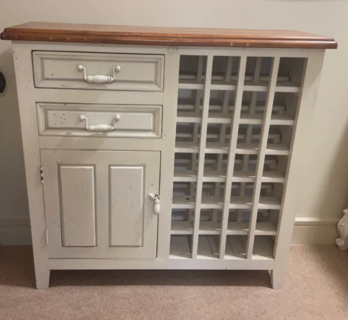 Cream wooden Drinks cabinet - Image 2