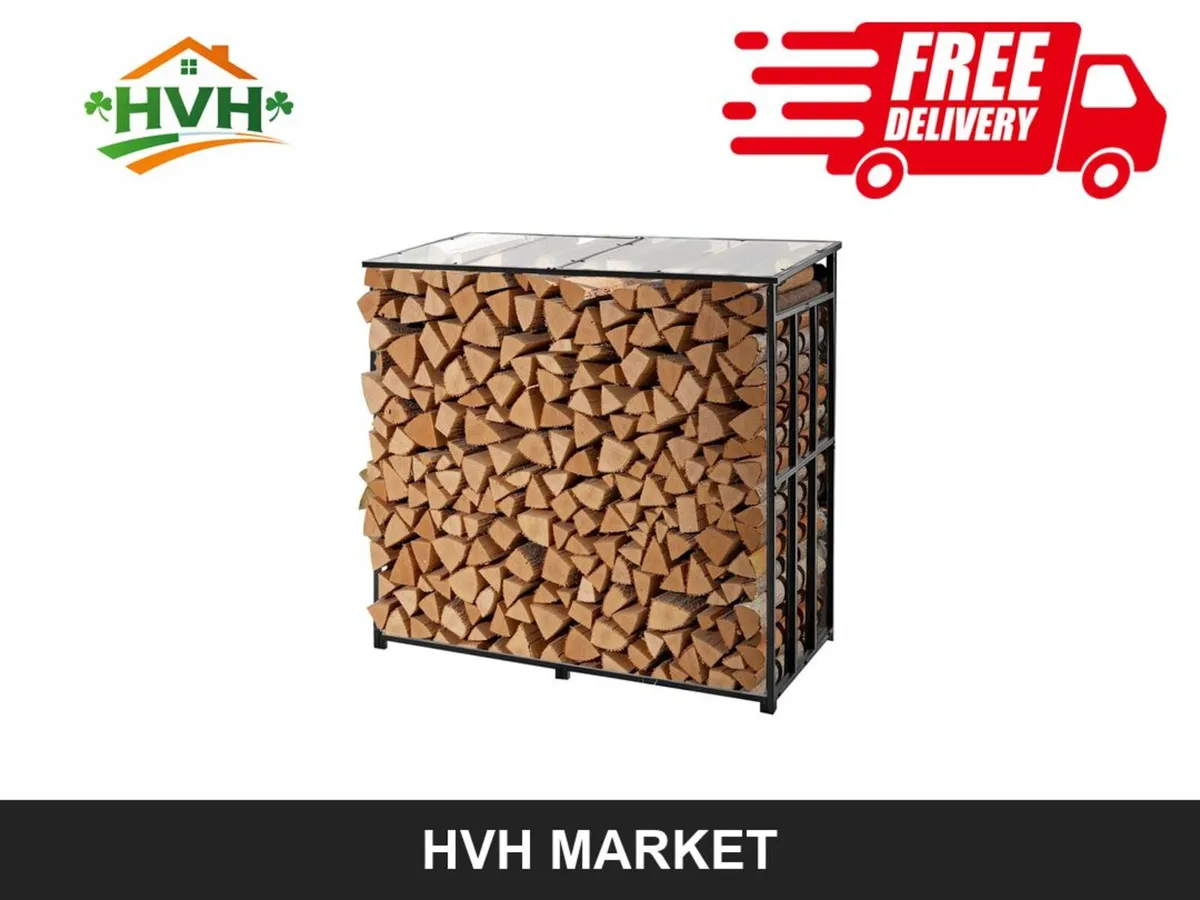 Outdoor Firewood Rack with Roof 143cm - Image 1