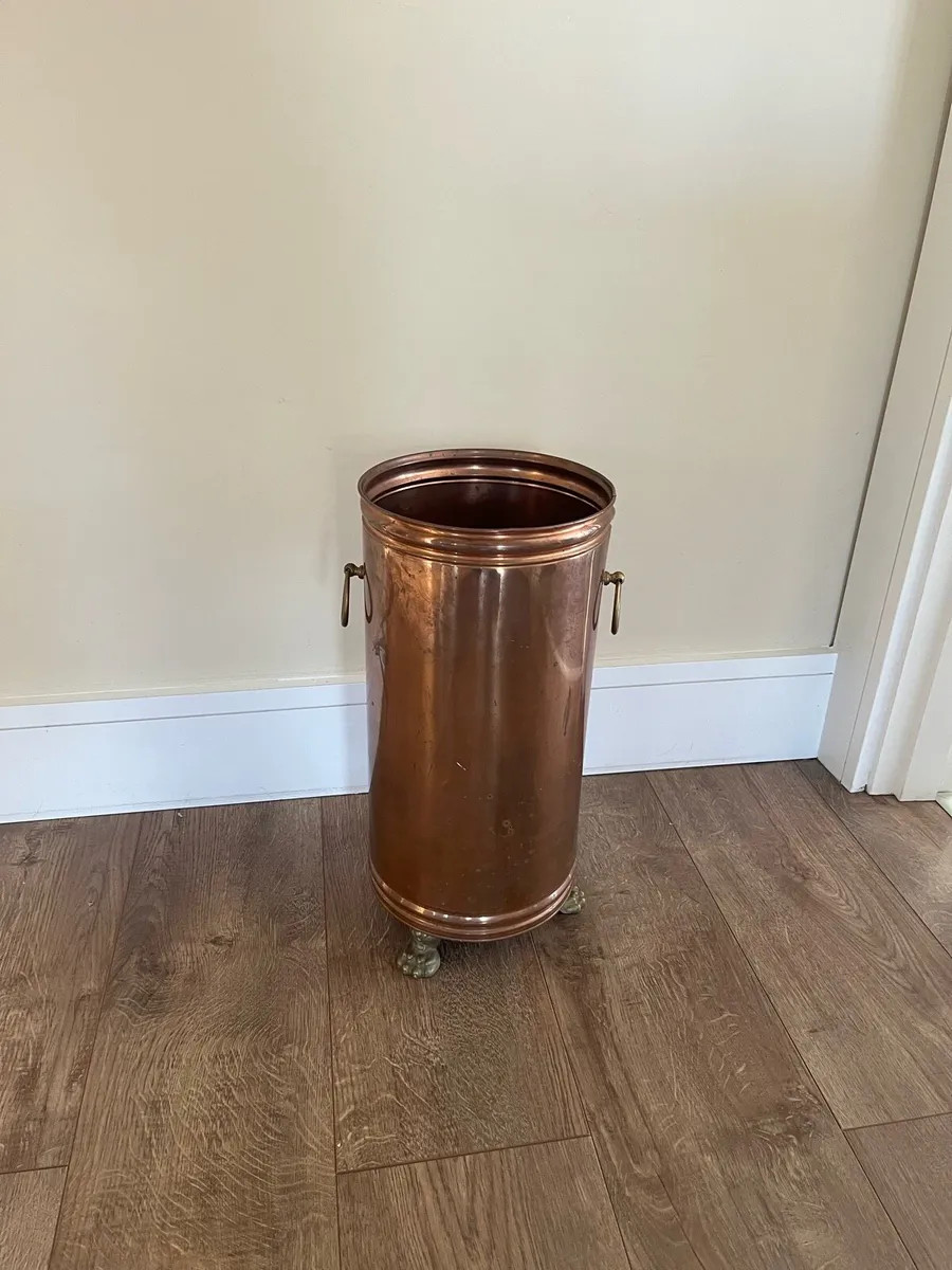 Vintage Copper Umbrella Stand - Image 1