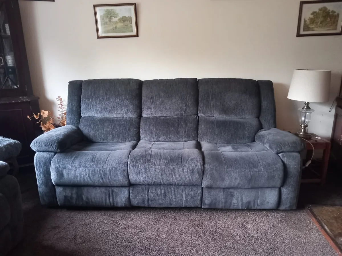 Recliner Sofa and Two Recliner Chairs - Image 2