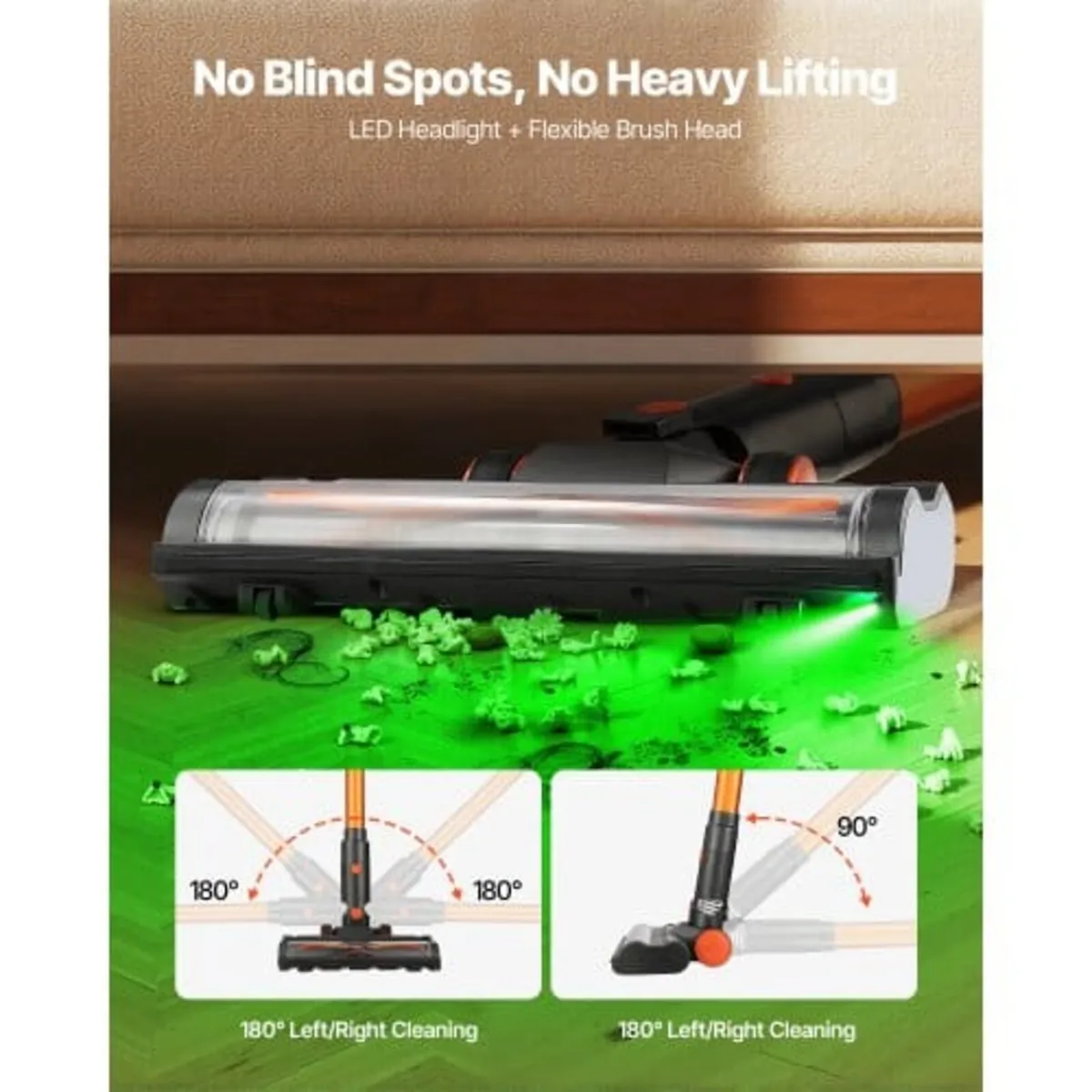 Cordless Vacuum Cleaner, 40KPA Max Suction, Rechar - Image 4