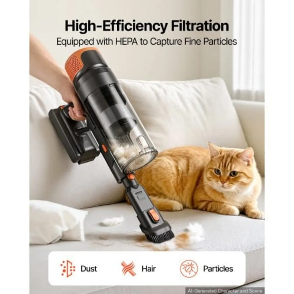 Cordless Vacuum Cleaner 600W 50kPA Cordless Stick - Image 3