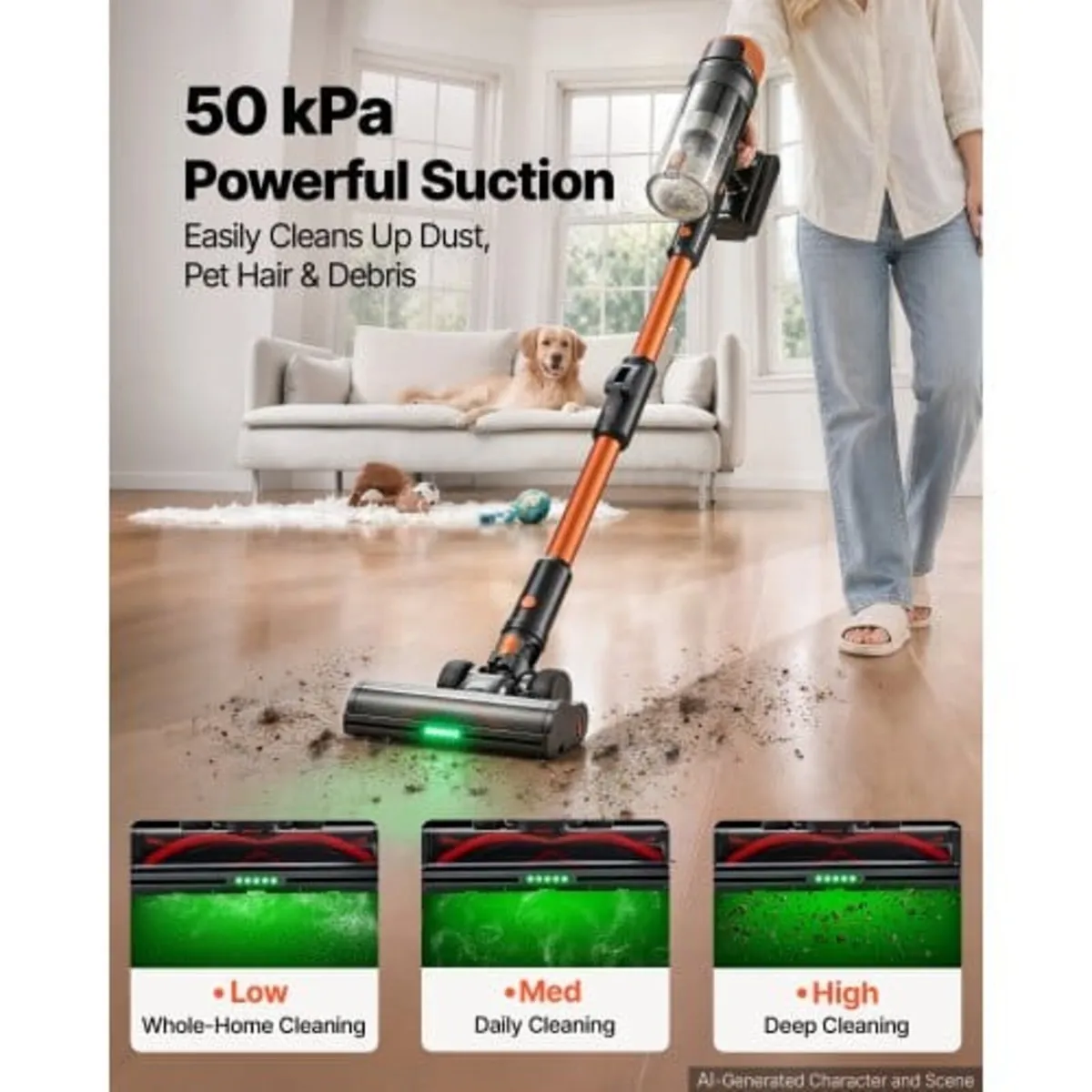 Cordless Vacuum Cleaner 600W 50kPA Cordless Stick - Image 2