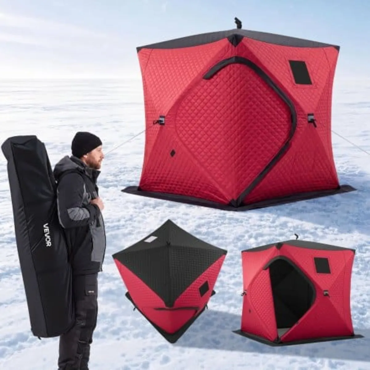Pop Up Ice Fishing Tent 3-4 Person 1.8 x 1.8 x 2 m - Image 1