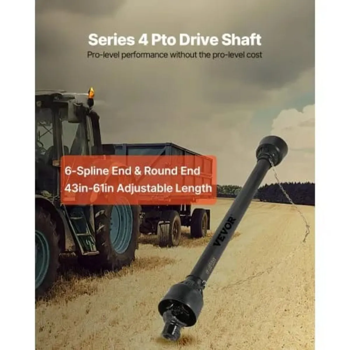 PTO Shaft PTO Drive Shaft 1-3/8" x 6 Spline Ends R - Image 2