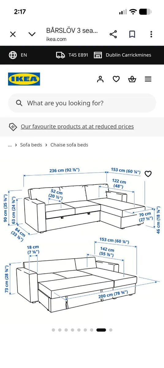 3 seater IKEA sofa bed - Holmsund - Image 1
